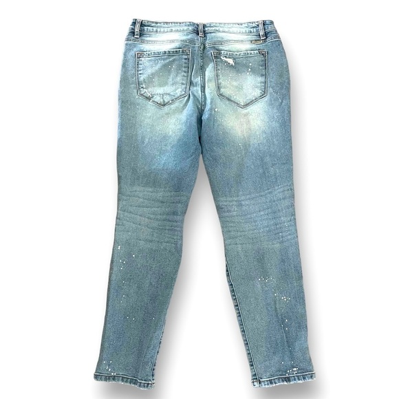 Kancan Juniors Size 11/29 Distressed Paint Spattered Boyfriend Style Jeans - Picture 5 of 8